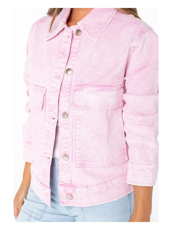 Celebrity Pink Oversize Denim Jacket USA Jackets