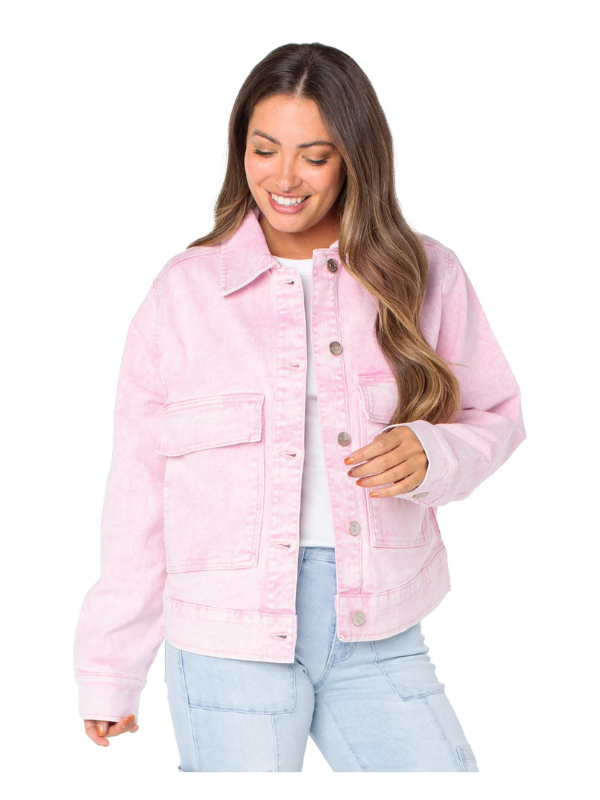 Celebrity Pink Oversize Denim Jacket USA Jackets