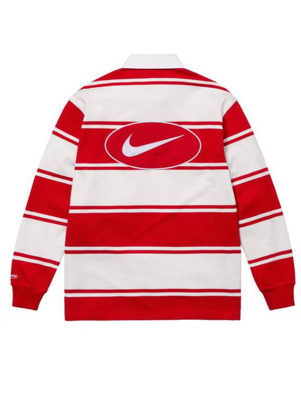 Cincinnati vs Nebraska Game Travis Kelce Red Striped Rugby Shirt USA Jackets