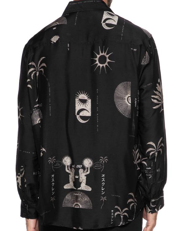 Dois às 10 Manu Rodrigues Black Printed Shirt Doodle Jackets
