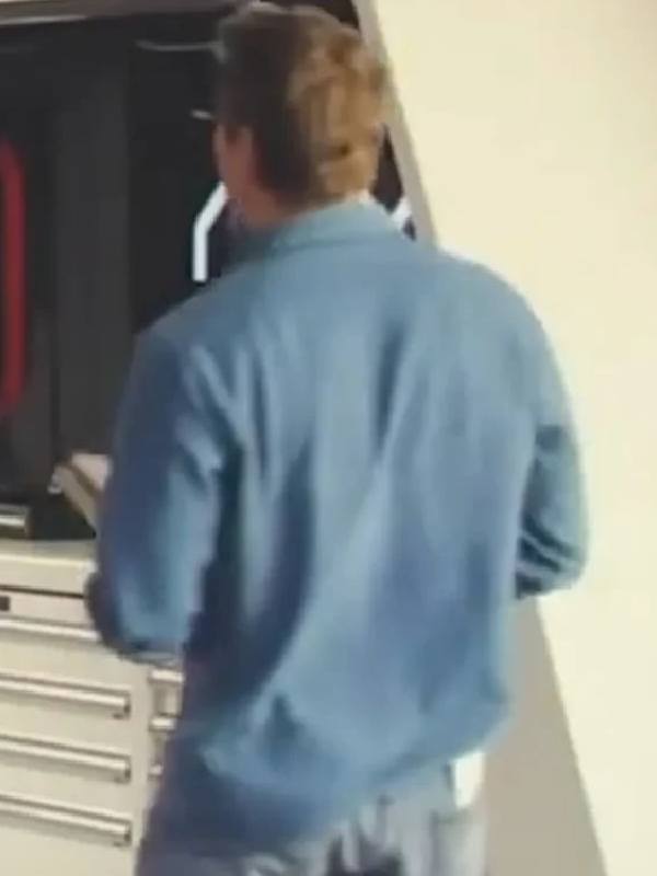 F1 The Movie 2025 Brad Pitt Blue Embroidered Shirt USA Jackets