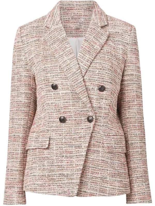 Fisk S03 Julia Zemiro Pink & Grey Boucle Blazer Doodle Jackets