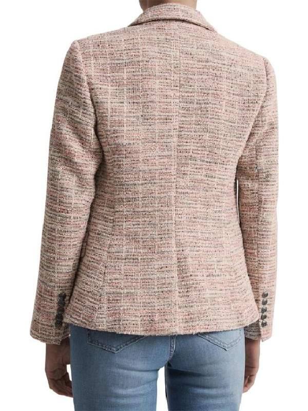 Fisk S03 Julia Zemiro Pink & Grey Boucle Blazer Doodle Jackets