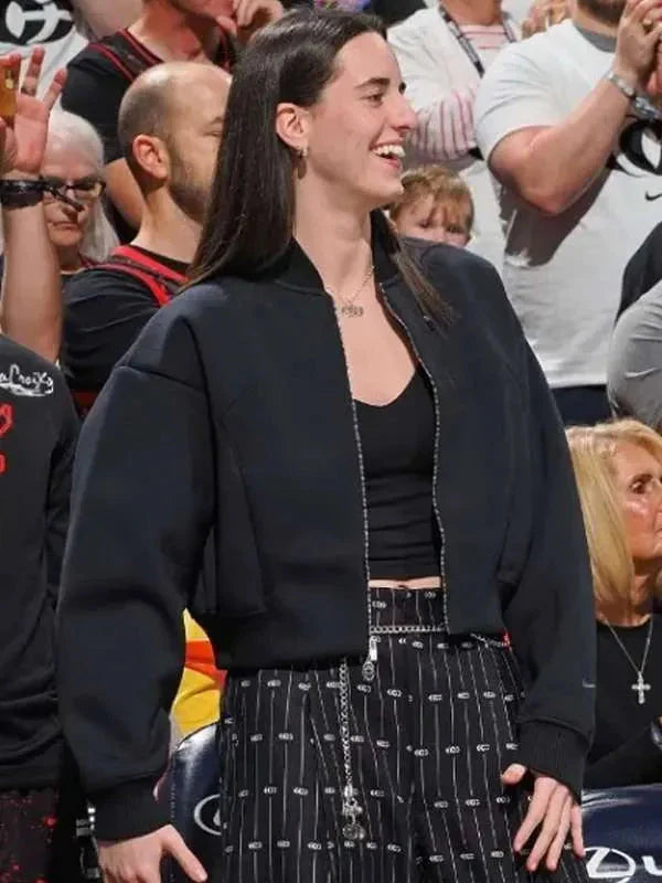 Caitlin Clark 2025 Black Bomber Jacket Doodle Jackets