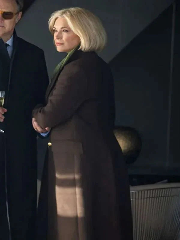 Hannah Waddingham The Woman in Cabin 10 Brown Coat Doodle Jackets