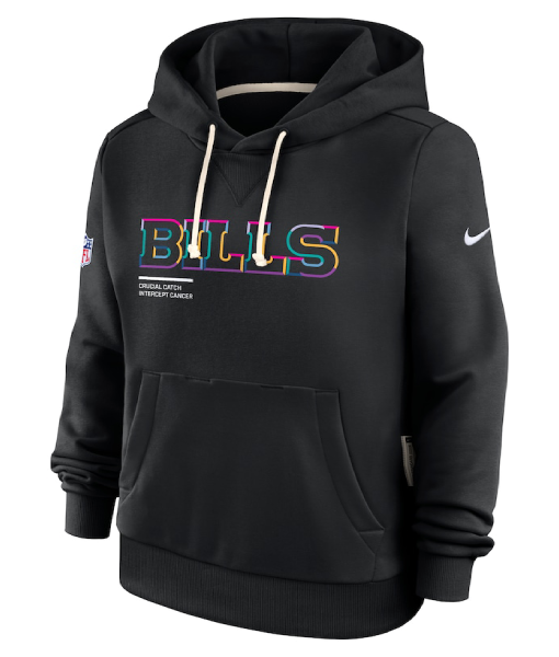 Buffalo Bills 2025 Crucial Catch Black Dri-FIT Hoodie USA Jackets