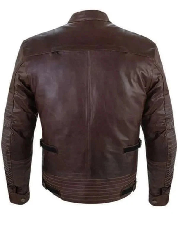 Brown Cafe Racer Real Leather Jacket For Men Doodle Jackets