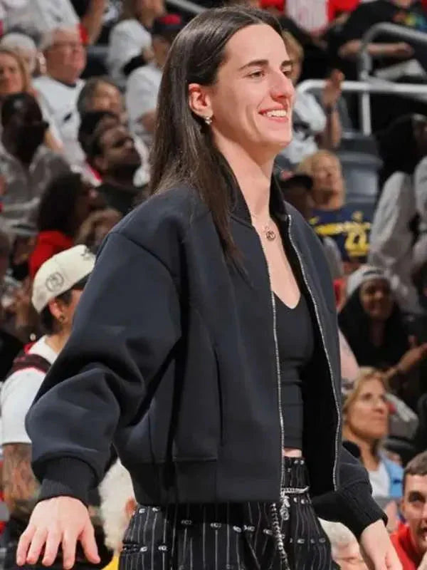 Caitlin Clark 2025 Black Bomber Jacket Doodle Jackets