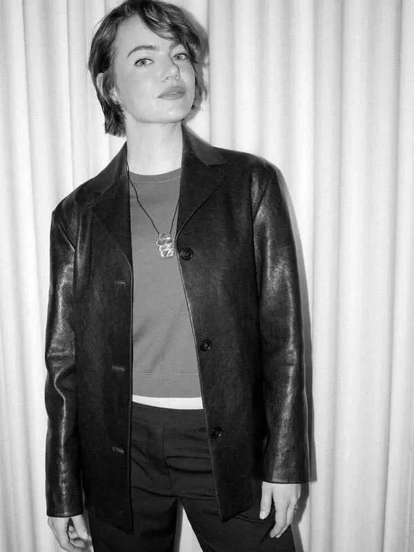 Emma Stone Bugonia Black Leather Jacket USA Jackets